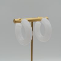 1 Pair Elegant Sweet Solid Color Stoving Varnish Arylic Hoop Earrings sku image 46
