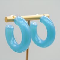 1 Pair Elegant Sweet Solid Color Stoving Varnish Arylic Hoop Earrings sku image 47