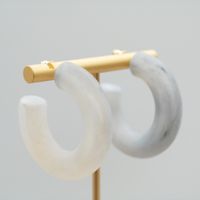 1 Pair Elegant Sweet Solid Color Stoving Varnish Arylic Hoop Earrings sku image 49