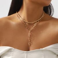 Simple Style Solid Color Alloy Women's Layered Necklaces main image 7