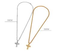 304 Stainless Steel Hip-Hop Retro Plating Cross Pendant Necklace main image 2