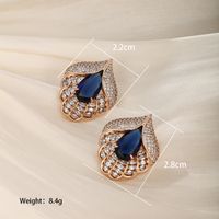 1 Pair Vintage Style Xuping Round Water Droplets Plating Inlay Alloy Copper Alloy Zircon 18k Gold Plated Ear Studs main image 9