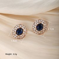 1 Pair Vintage Style Xuping Round Water Droplets Plating Inlay Alloy Copper Alloy Zircon 18k Gold Plated Ear Studs main image 4