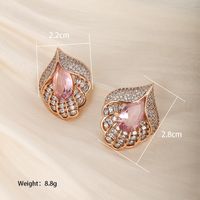 1 Pair Vintage Style Xuping Round Water Droplets Plating Inlay Alloy Copper Alloy Zircon 18k Gold Plated Ear Studs main image 7