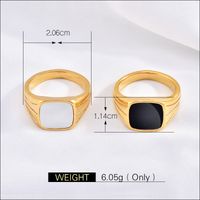 Retro Geometric 18K Gold Plated Acrylic Arylic Titanium Steel Wholesale Rings main image 2