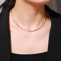 Ethnischer Stil Farbblock Kupfer Perlen Halskette main image 1