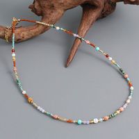 Classic Style Color Block Stainless Steel Natural Stone Seed Bead Beaded Women's Necklace main image 3
