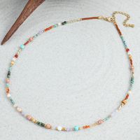 Classic Style Color Block Stainless Steel Natural Stone Seed Bead Beaded Women's Necklace main image 4