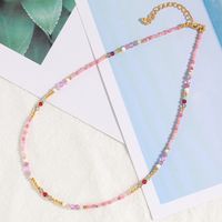 Ethnic Style Color Block Copper Beaded Necklace sku image 1