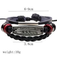 Retro Cross Pu Leather Alloy Braid Unisex Bracelets sku image 3