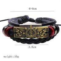 Retro Cross Pu Leather Alloy Braid Unisex Bracelets sku image 5