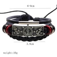 Retro Cross Pu Leather Alloy Braid Unisex Bracelets sku image 6