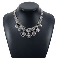 Vintage Style Simple Style Color Block Alloy Inlay Rhinestones Women's Layered Necklaces sku image 2