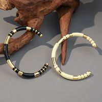 Ig Style Simple Style Color Block Copper Handmade Bangle main image 3