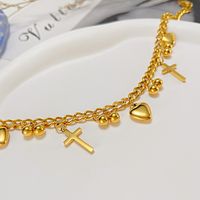 Simple Style Commute Cross 304 Stainless Steel Women's Anklet main image 4