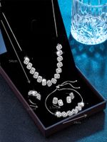 Glam Luxurious Maple Leaf Snowflake Brass White Gold Plated Zircon Jewelry Set In Bulk main image 2