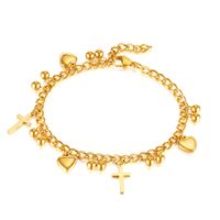 Simple Style Commute Cross 304 Stainless Steel Women's Anklet sku image 1
