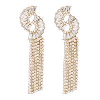 1 Pair Modern Style Simple Style Solid Color Inlay Alloy Zircon Drop Earrings main image 6