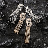 1 Pair Modern Style Simple Style Solid Color Inlay Alloy Zircon Drop Earrings main image 3