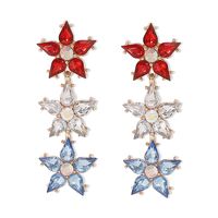 1 Pair Modern Style Simple Style Pentagram Inlay Alloy Zircon Drop Earrings sku image 1