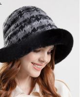 Women's Elegant Basic Plaid Wide Eaves Bucket Hat main image 1