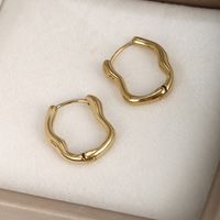 1 Pair XUPING Simple Style Irregular Irregular 304 Stainless Steel 18K Gold Plated Raw Steel Earrings main image 4