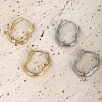 1 Pair XUPING Simple Style Irregular Irregular 304 Stainless Steel 18K Gold Plated Raw Steel Earrings main image 1
