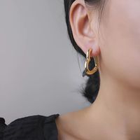 1 Pair Vintage Style Heart Shape Plating Alloy 18k Gold Plated Hoop Earrings main image 3