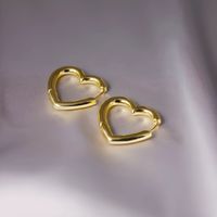 1 Pair Vintage Style Heart Shape Plating Alloy 18k Gold Plated Hoop Earrings main image 6