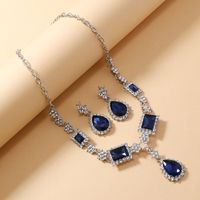 Elegant Luxurious Geometric Alloy Inlay Rhinestones Gold Plated Silver Plated Women's Earrings Necklace main image 1