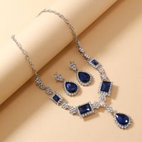 Elegant Luxurious Geometric Alloy Inlay Rhinestones Gold Plated Silver Plated Women's Earrings Necklace main image 8