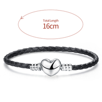 Simple Style Korean Style Heart Shape Sterling Silver Plating Silver Plated Bangle sku image 1