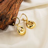 1 Pair Ig Style Basic Round Horns Plating Stainless Steel Gold Plated Drop Earrings main image 5
