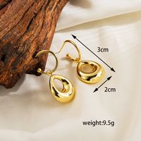 1 Pair Ig Style Basic Round Horns Plating Stainless Steel Gold Plated Drop Earrings sku image 1