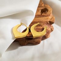 1 Pair Basic Simple Style Heart Shape Plating Stainless Steel 18k Gold Plated Hoop Earrings main image 4