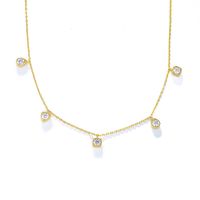 Ig Style Geometric Sterling Silver Plating Inlay Zircon 14k Gold Plated Rhodium Plated Necklace main image 7