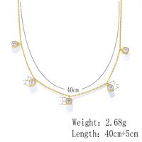 Ig Style Geometric Sterling Silver Plating Inlay Zircon 14k Gold Plated Rhodium Plated Necklace main image 8