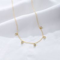 Ig Style Geometric Sterling Silver Plating Inlay Zircon 14k Gold Plated Rhodium Plated Necklace main image 1