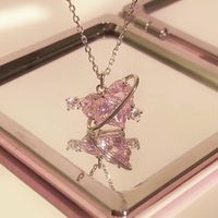 Ig Style Y2k Korean Style Heart Shape Alloy Inlay Zircon Women's Pendant Necklace main image 3