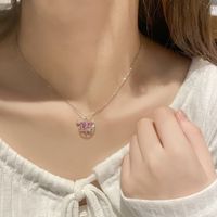 Ig Style Y2k Korean Style Heart Shape Alloy Inlay Zircon Women's Pendant Necklace main image 1