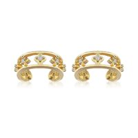 1 Pair Casual Simple Style Hexagram Heart Shape Plating Inlay Copper Zircon 18k Gold Plated Hoop Earrings Drop Earrings Ear Cuffs main image 6