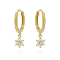 1 Pair Casual Simple Style Hexagram Heart Shape Plating Inlay Copper Zircon 18k Gold Plated Hoop Earrings Drop Earrings Ear Cuffs main image 5
