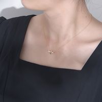 Ig Style Bee Sterling Silver Epoxy Plating Inlay Zircon 14k Gold Plated Rose Gold Plated Pendant Necklace main image 7