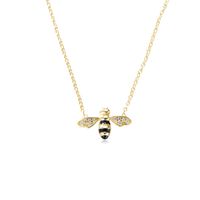 Ig Style Bee Sterling Silver Epoxy Plating Inlay Zircon 14k Gold Plated Rose Gold Plated Pendant Necklace main image 9