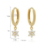 1 Pair Casual Simple Style Hexagram Heart Shape Plating Inlay Copper Zircon 18k Gold Plated Hoop Earrings Drop Earrings Ear Cuffs main image 2