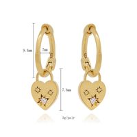 1 Pair Casual Simple Style Hexagram Heart Shape Plating Inlay Copper Zircon 18k Gold Plated Hoop Earrings Drop Earrings Ear Cuffs sku image 5