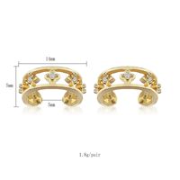 1 Pair Casual Simple Style Hexagram Heart Shape Plating Inlay Copper Zircon 18k Gold Plated Hoop Earrings Drop Earrings Ear Cuffs main image 3