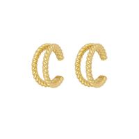 1 Pair Simple Style Geometric Plating Inlay Copper Zircon 18k Gold Plated Hoop Earrings Ear Cuffs Ear Studs main image 4