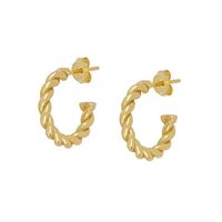 1 Pair Simple Style Geometric Plating Inlay Copper Zircon 18k Gold Plated Hoop Earrings Ear Cuffs Ear Studs main image 5