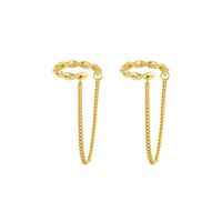 1 Pair Simple Style Geometric Plating Inlay Copper Zircon 18k Gold Plated Hoop Earrings Ear Cuffs Ear Studs main image 7
